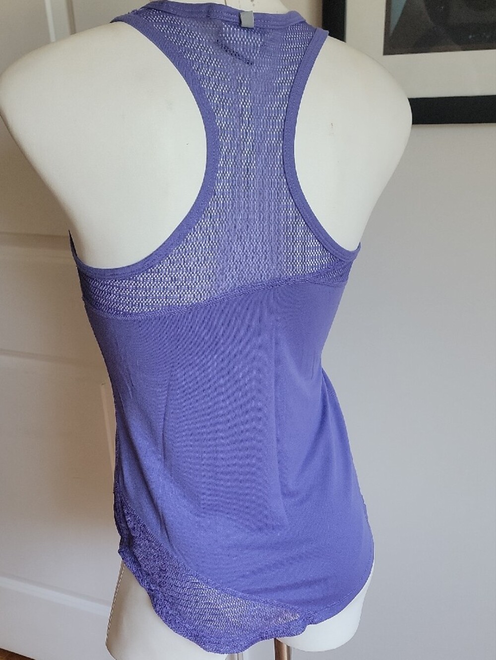 Nike Dri-FIT Miler Breathe Asymetrical Mesh Panel Running Tank Top Purple XS - Picture 2 of 3